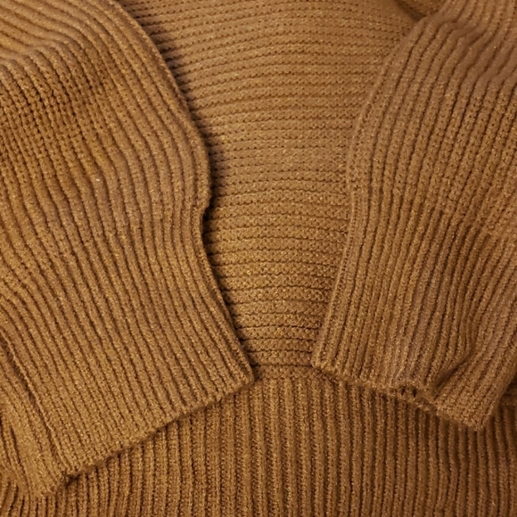BTFBM Brown 1/4 Zip Ribbed Knit Turtleneck Sweater Size M - Picture 12 of 12